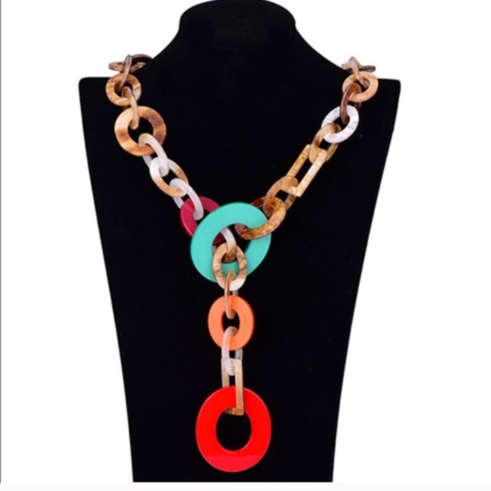 Brown Multi Y Statement Necklace - image 2